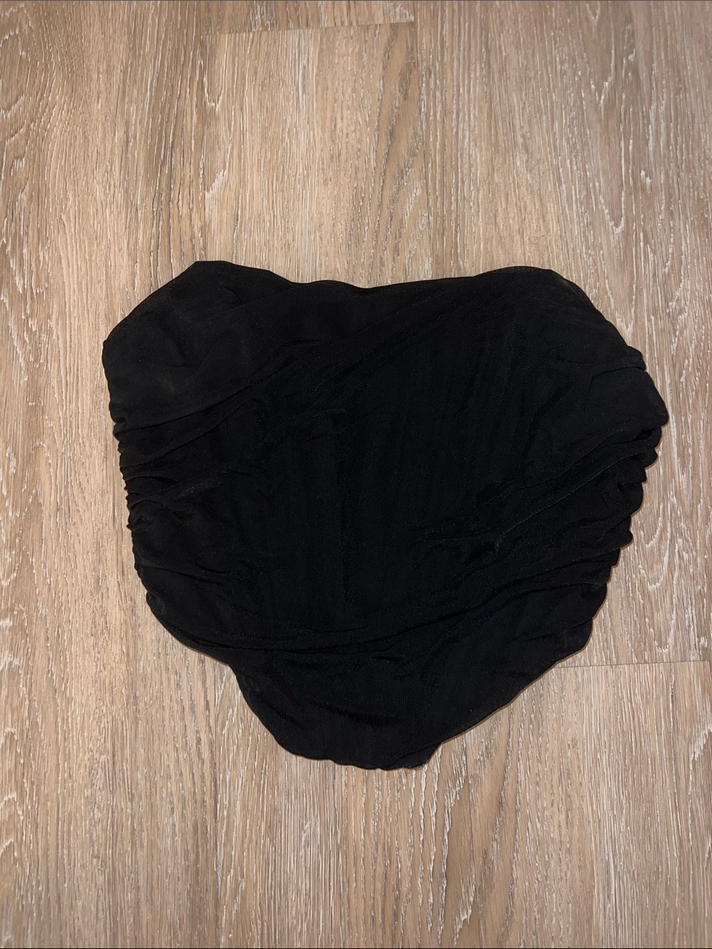 Amazon Black Strapless Ruched Crop Top